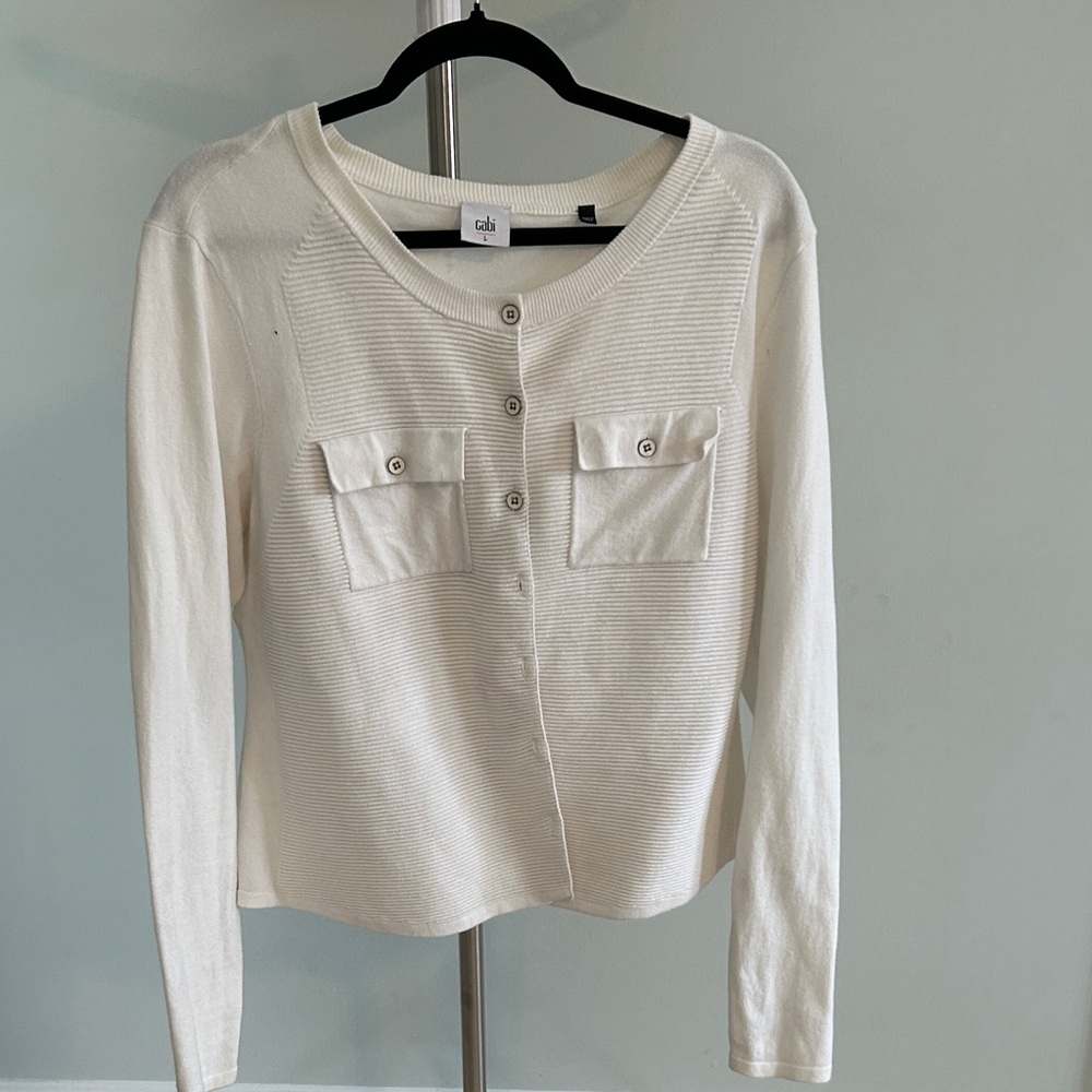 CAbi Ivory Knit Cardigan